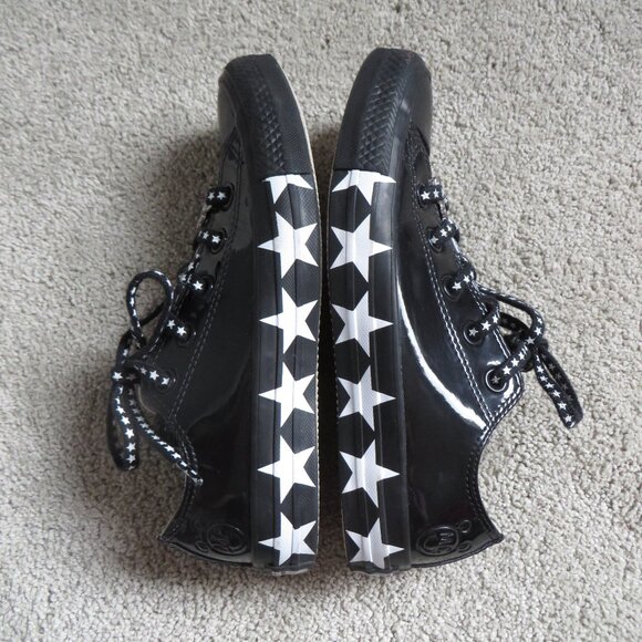 Converse&mickey mouse limited edition women/girl's black leather shoes size 5.5 - Picture 8 of 12